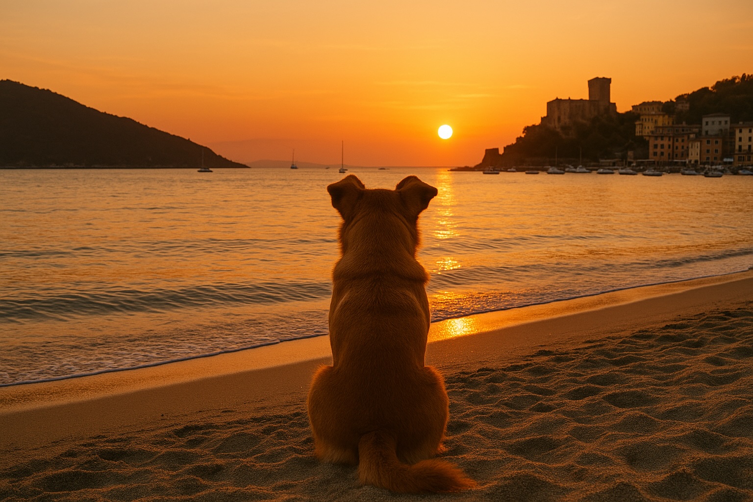 Golfo dei Poeti: Lerici, il cane con la sabbia sul naso