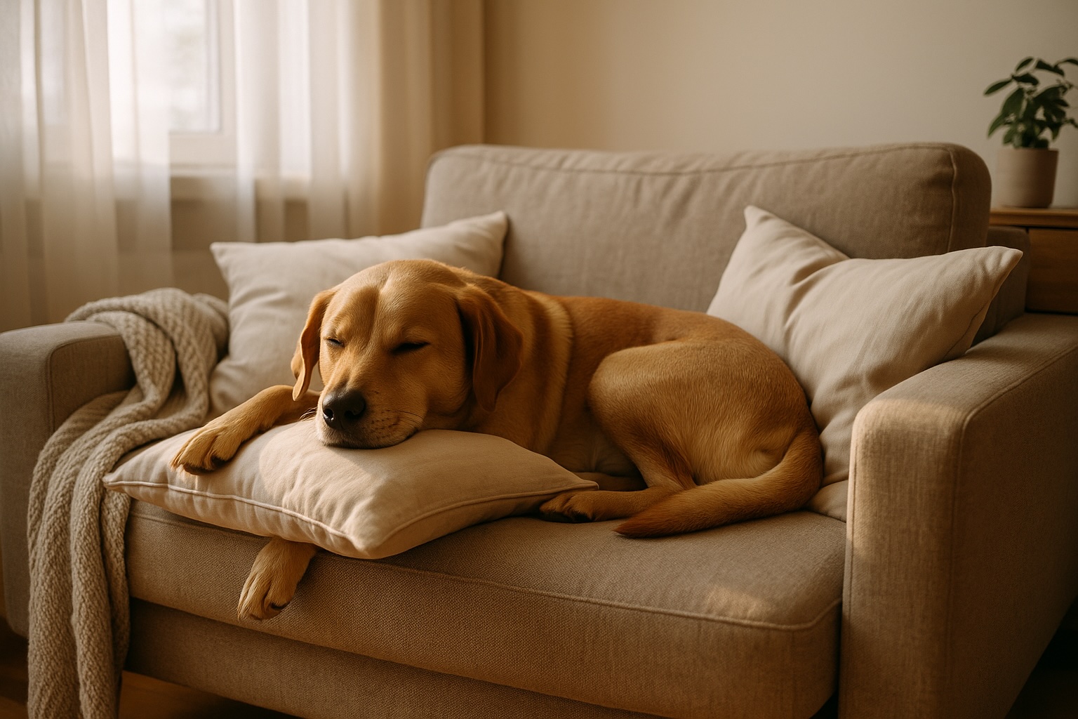 Le domeniche lente dei cani felici: tra cuscini morbidi e silenzi che scaldano